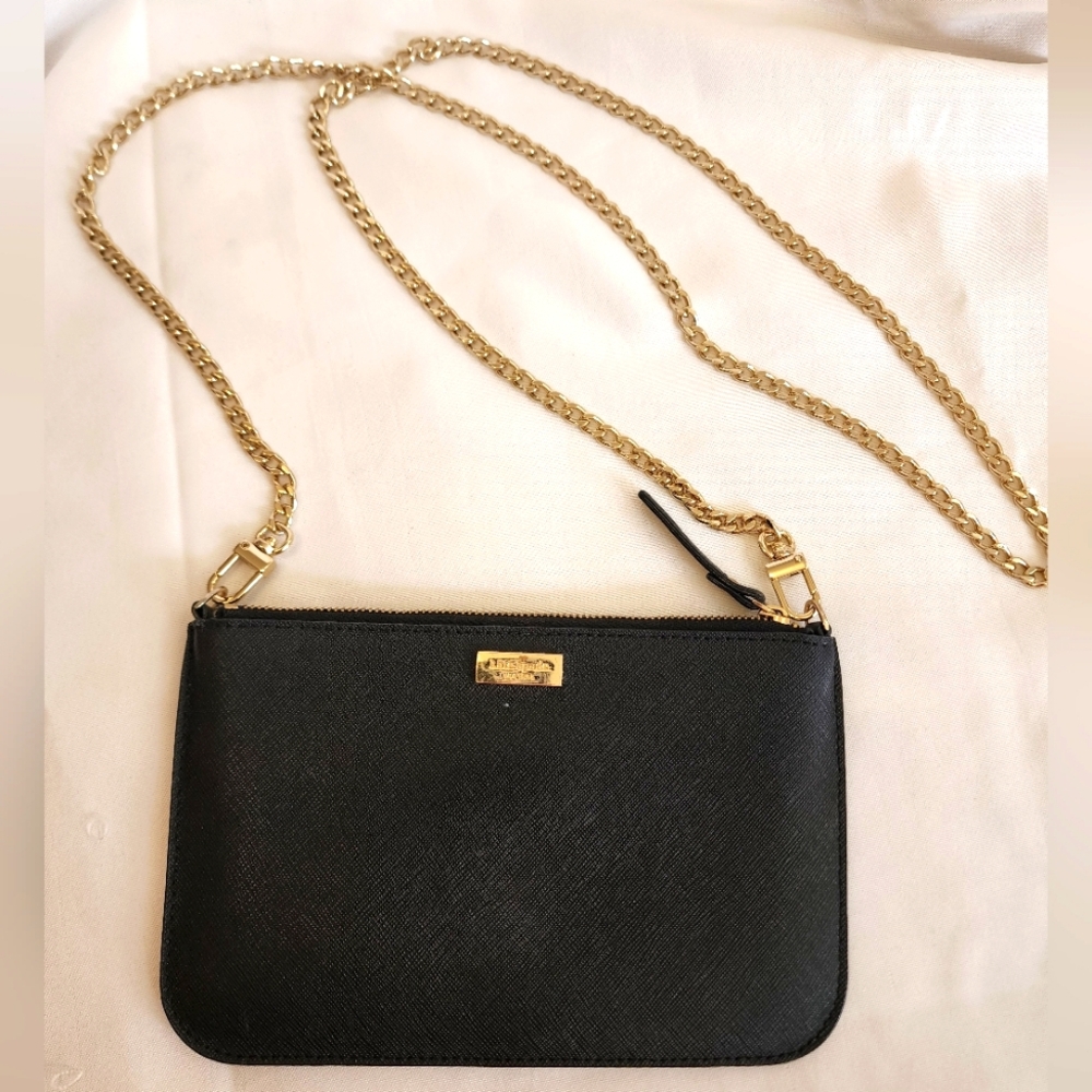 Kate Spade black pouch with aftermarket chain